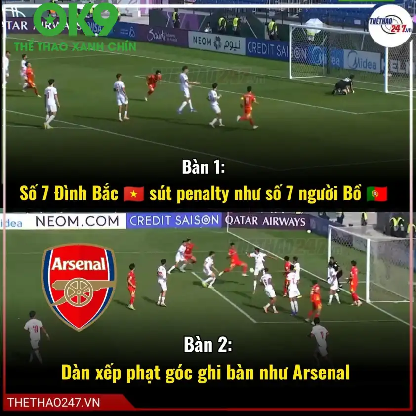 U23 Việt Nam khai thác triệt để các tình huống cố định và 2 bàn thắng là minh chứng rõ ràng nhất.